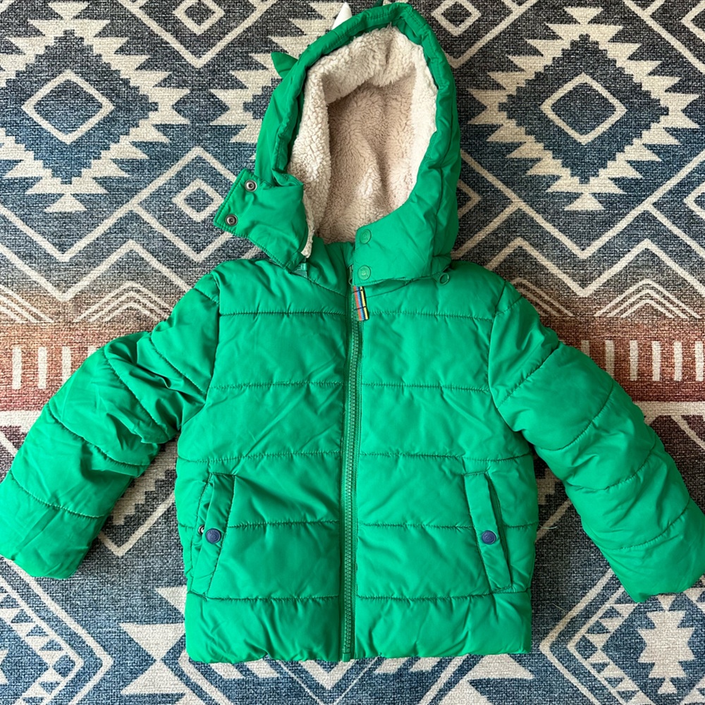 Mini Boden winter dinosaur coat size 2-3